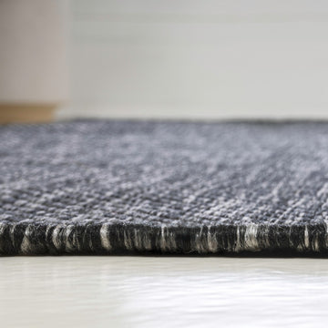 Miles Modern Minimalist Radius Corner Solid Indoor/Outdoor Area Rug